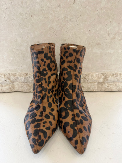 Wittner Leopard Print Pony Hair Ankle Boots - Size 42