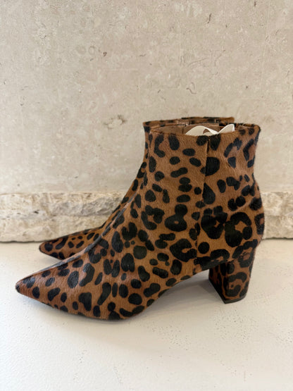 Wittner Leopard Print Pony Hair Ankle Boots - Size 42