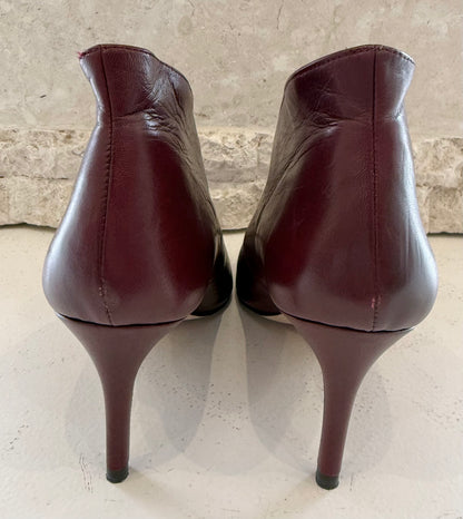 LK Bennett Burgundy Leather Heels - Size 39.5
