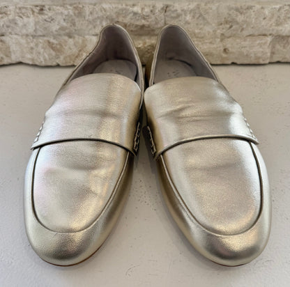 Walnut Melbourne Metallic Gold Leather Leia Loafers - Size 39