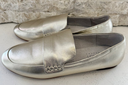 Walnut Melbourne Metallic Gold Leather Leia Loafers - Size 39