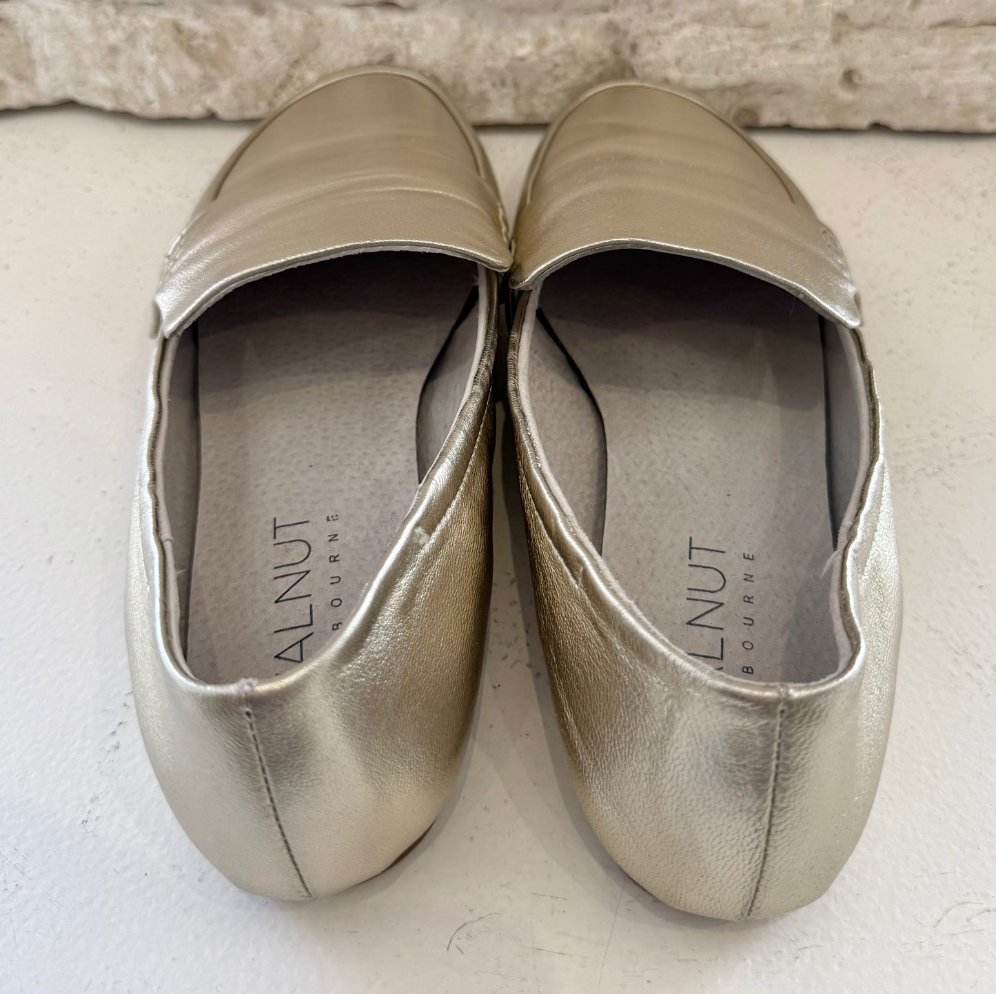 Walnut Melbourne Metallic Gold Leather Leia Loafers - Size 39
