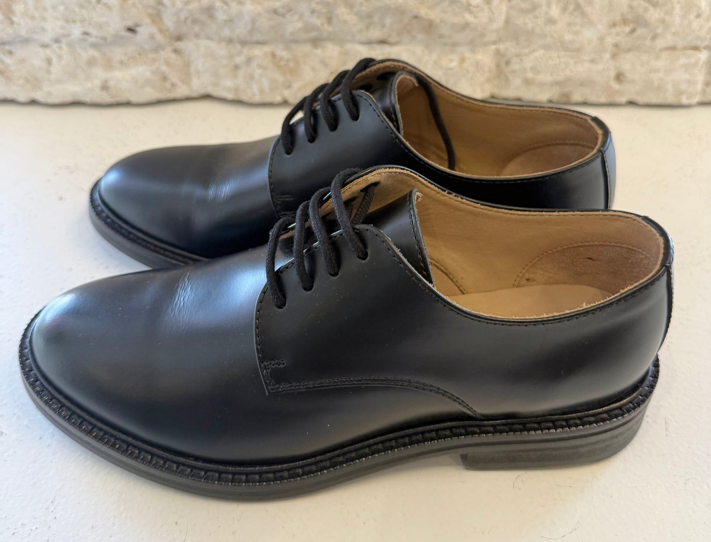 RM Williams Black Lawley Leather Lace Up Loafers BNWT - Size 7 (small fit)