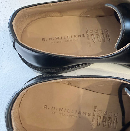 RM Williams Black Lawley Leather Lace Up Loafers BNWT - Size 7 (small fit)