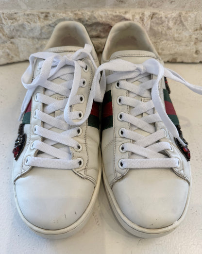 Gucci White Ace Low Top Sneakers - Size 37