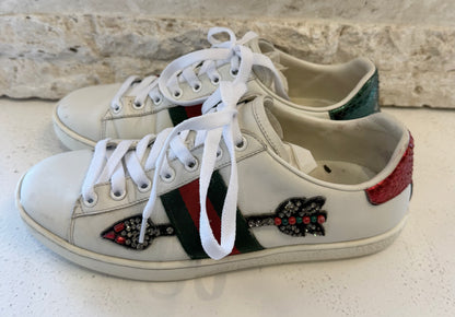 Gucci White Ace Low Top Sneakers - Size 37