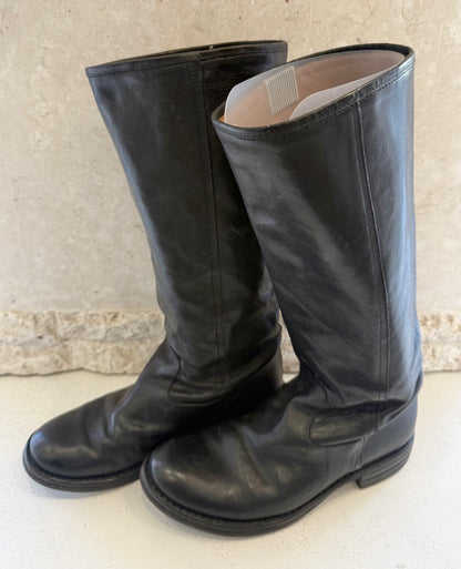 Fiorenti and Baker Black Leather Boots - Size 37