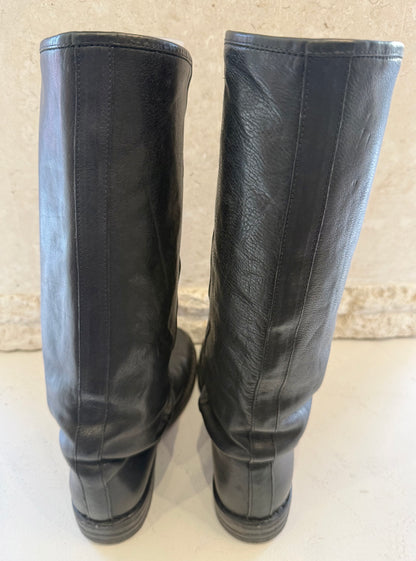 Fiorenti and Baker Black Leather Boots - Size 37