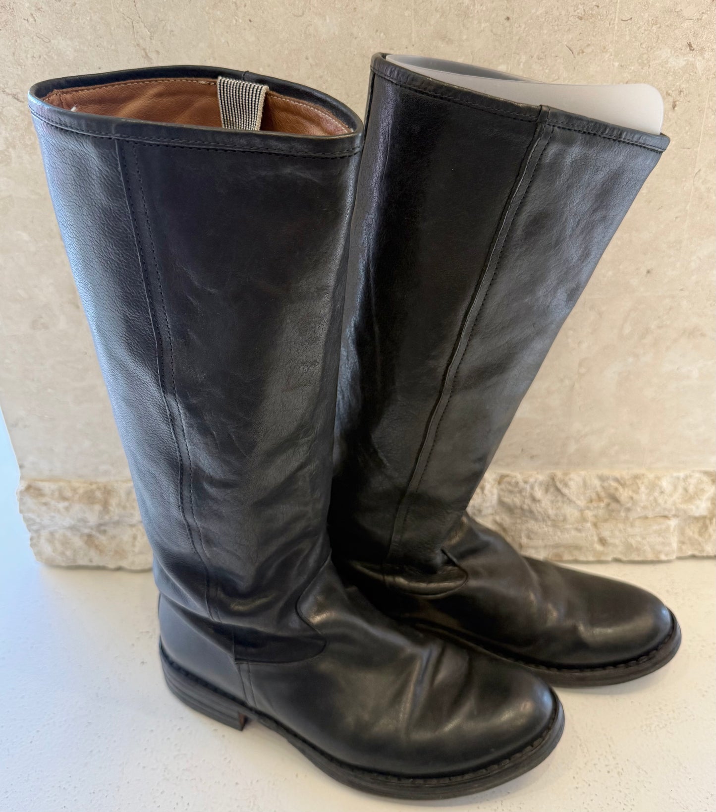 Fiorenti and Baker Black Leather Boots - Size 37