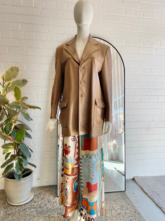 Stephan Dattner Vintage Tan Leather Jacket - Size 10