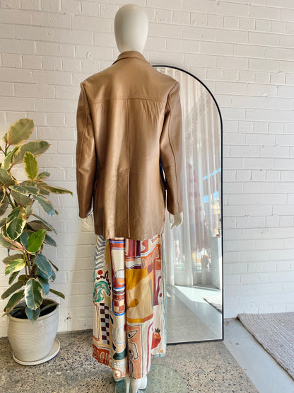 Stephan Dattner Vintage Tan Leather Jacket - Size 10