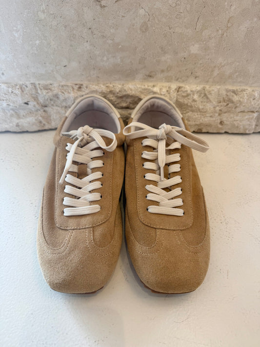 Mollini Camel Cream Liloa Suede Sneakers  - Size 39