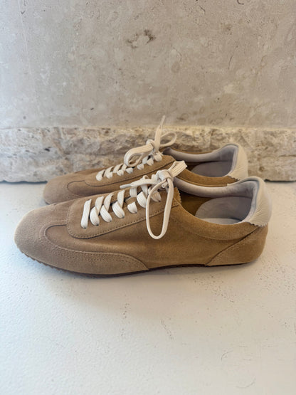 Mollini Camel Cream Liloa Suede Sneakers  - Size 39
