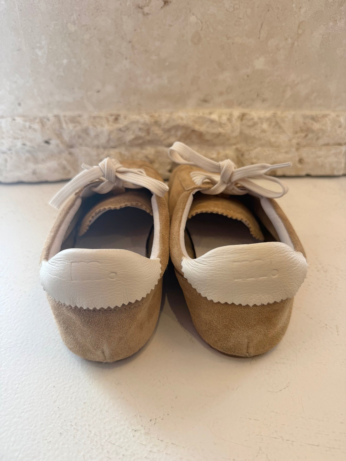 Mollini Camel Cream Liloa Suede Sneakers  - Size 39