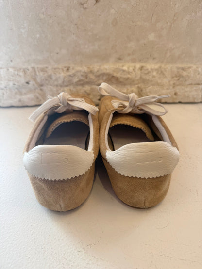 Mollini Camel Cream Liloa Suede Sneakers  - Size 39
