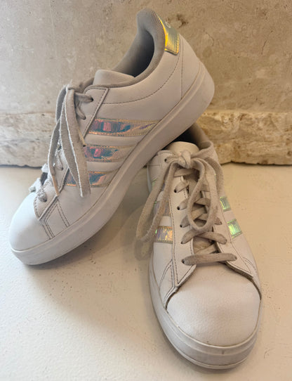 Adidas White Iridescent Grand Sneakers - Size 8.5