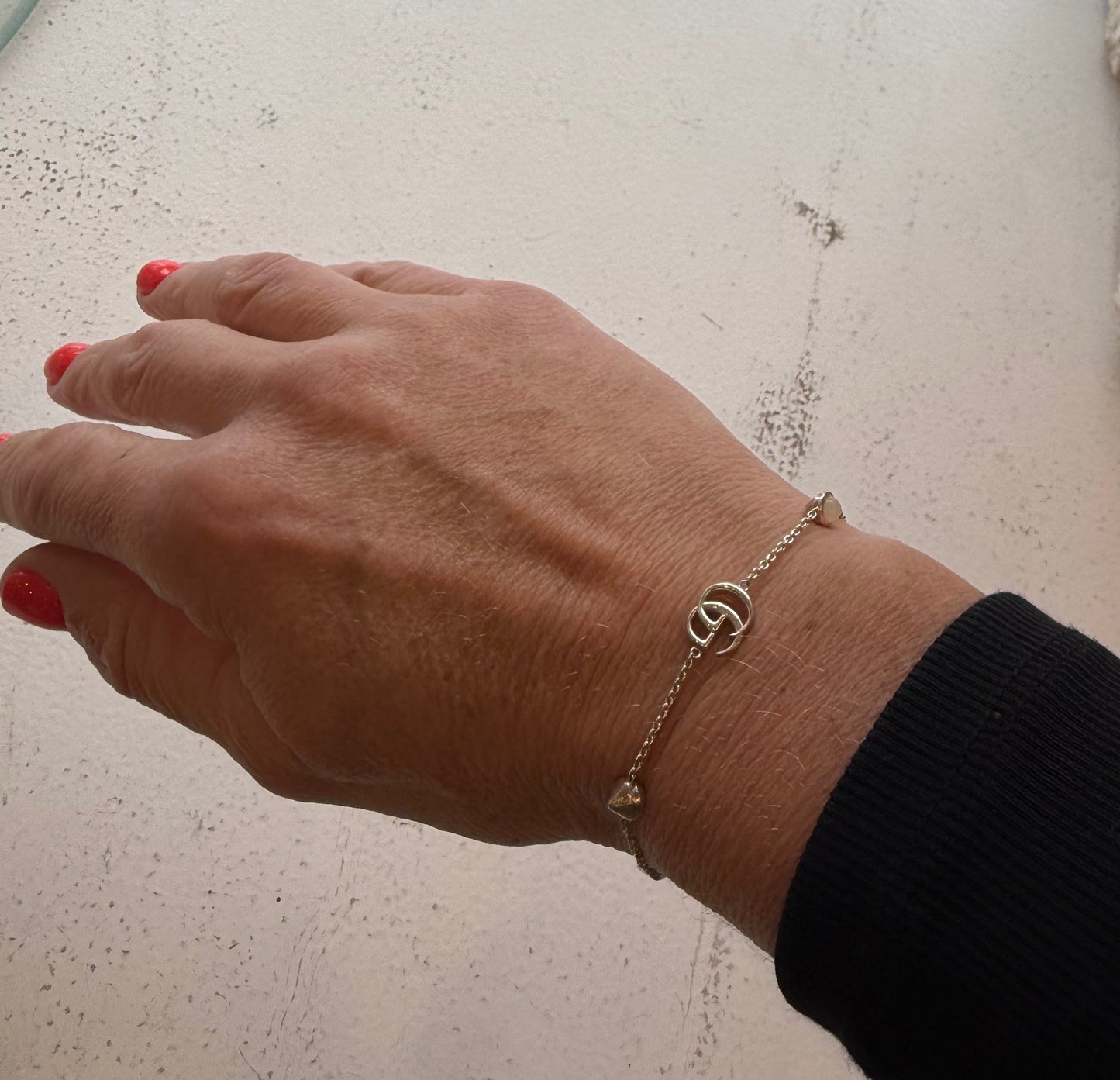 Gucci Silver GG Marmont Mother of Pearl Bracelet