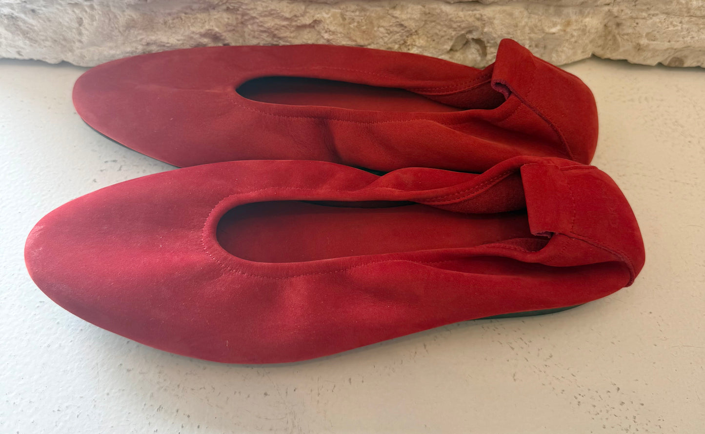 Arche Red Suede Laius Ballet Flats - Size 40