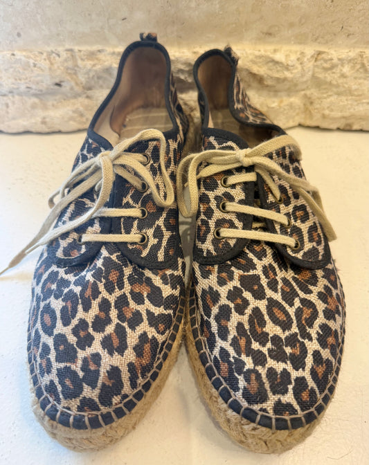 Espadrilles Leopard Print Canvas Shoes - Size 42