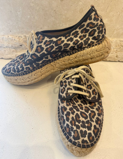 Espadrilles Leopard Print Canvas Shoes - Size 42