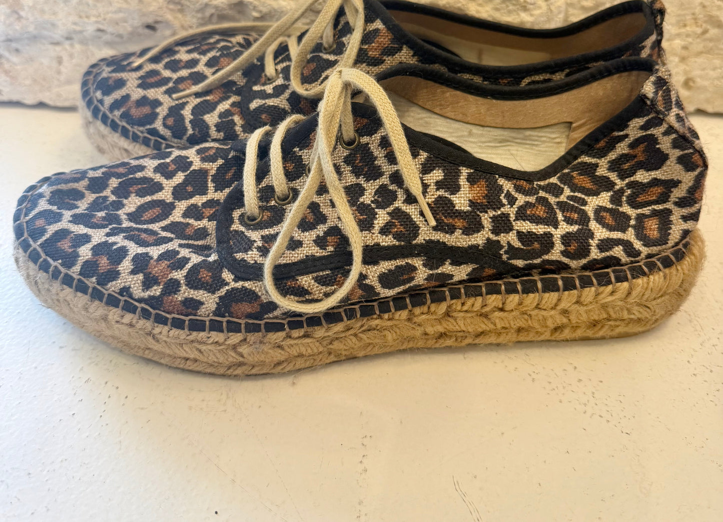 Espadrilles Leopard Print Canvas Shoes - Size 42