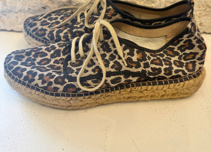 Espadrilles Leopard Print Canvas Shoes - Size 42