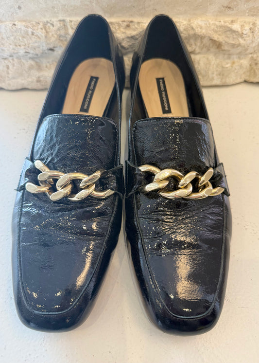 Fabio Ruscan Black Heeled Loafers - Size 41