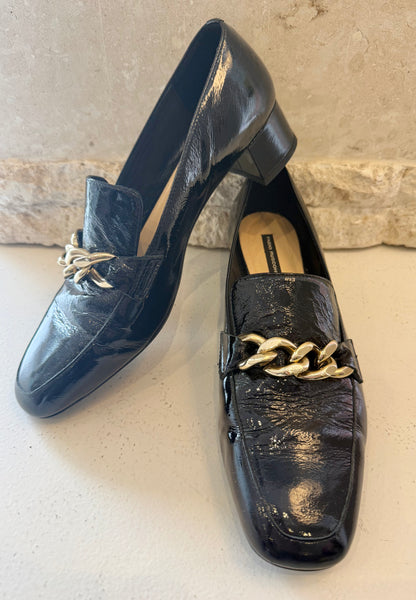 Fabio Ruscan Black Heeled Loafers - Size 41