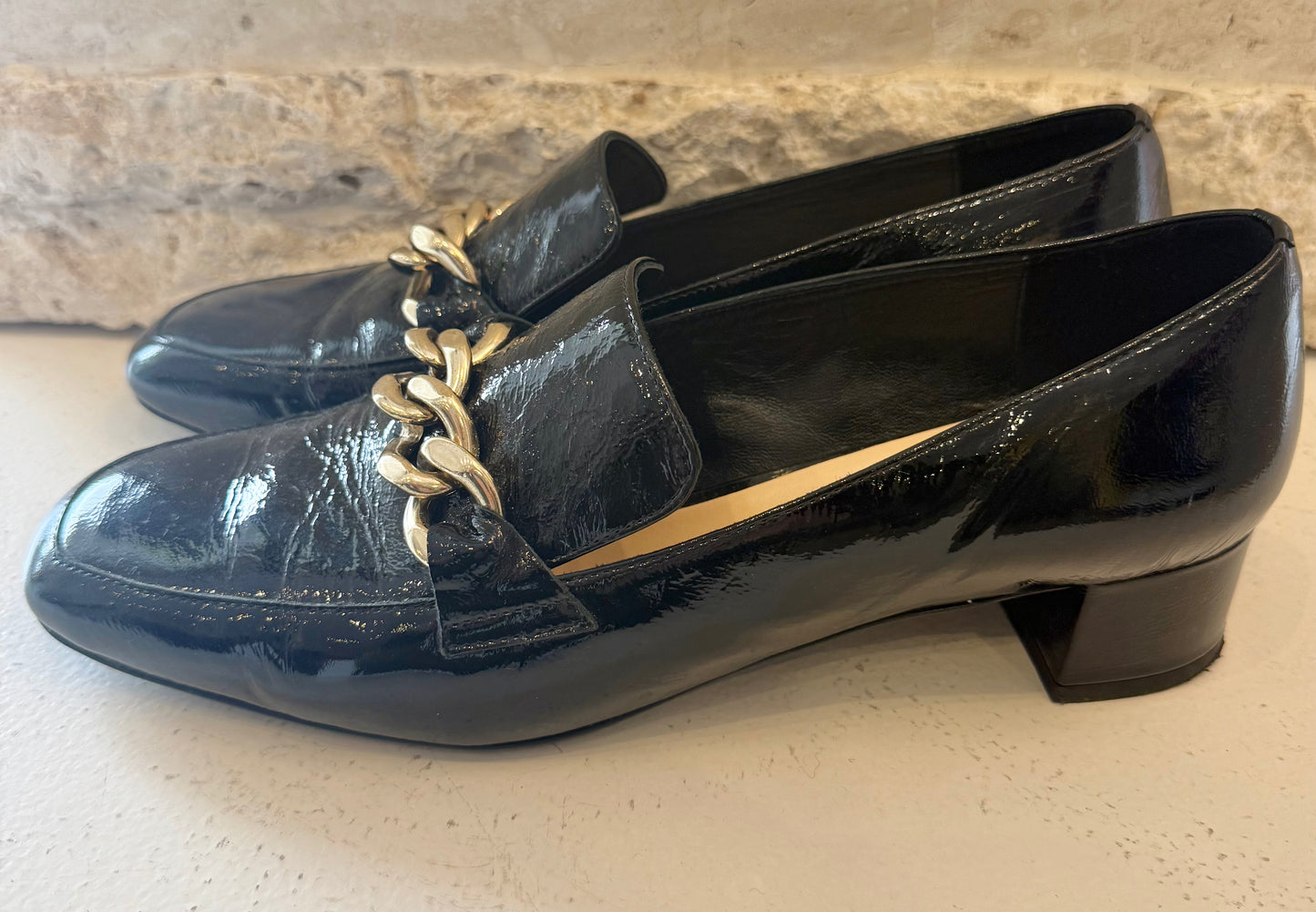 Fabio Ruscan Black Heeled Loafers - Size 41