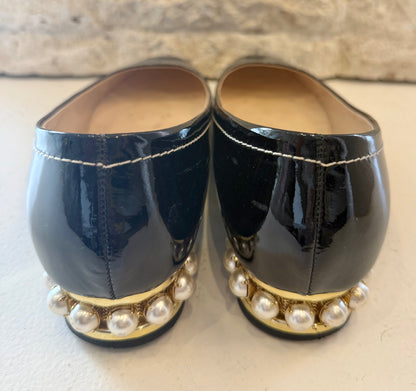 Bianca Buccheri Black Patent Pearl Heels - Size 40