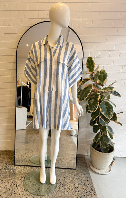 Zoe Kratzmann Blue and White Heed Jumpsuit - Size 2