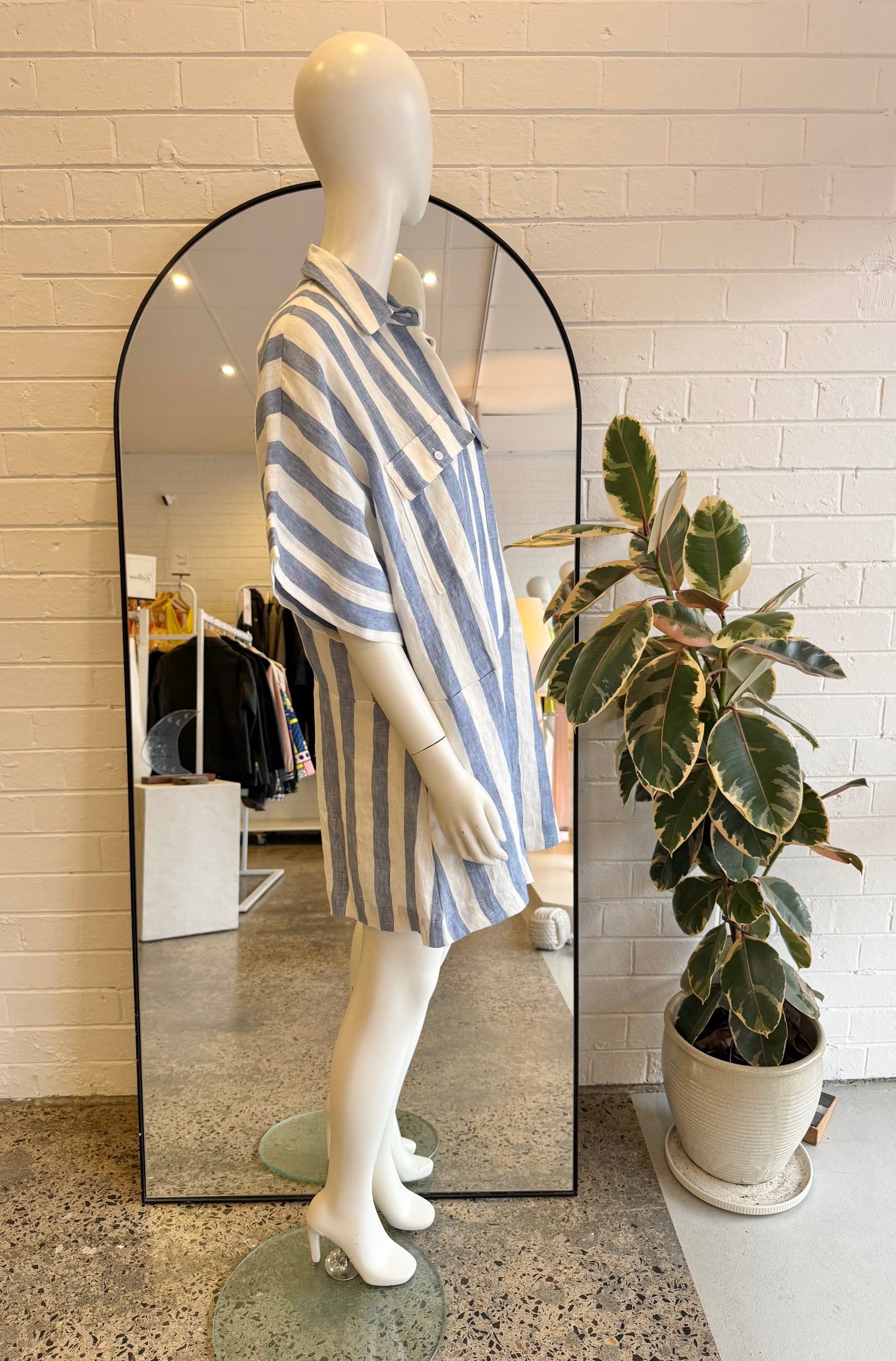 Zoe Kratzmann Blue and White Heed Jumpsuit - Size 2