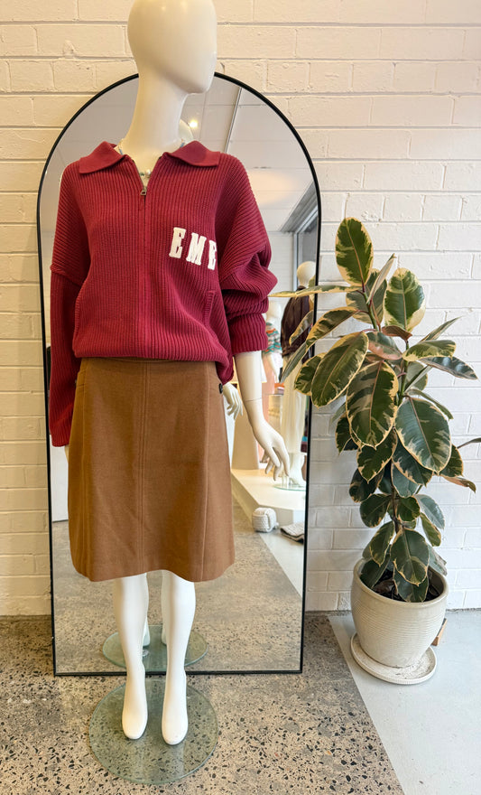 Eme Studios Redwood Oversized Zipper Knit - Size S