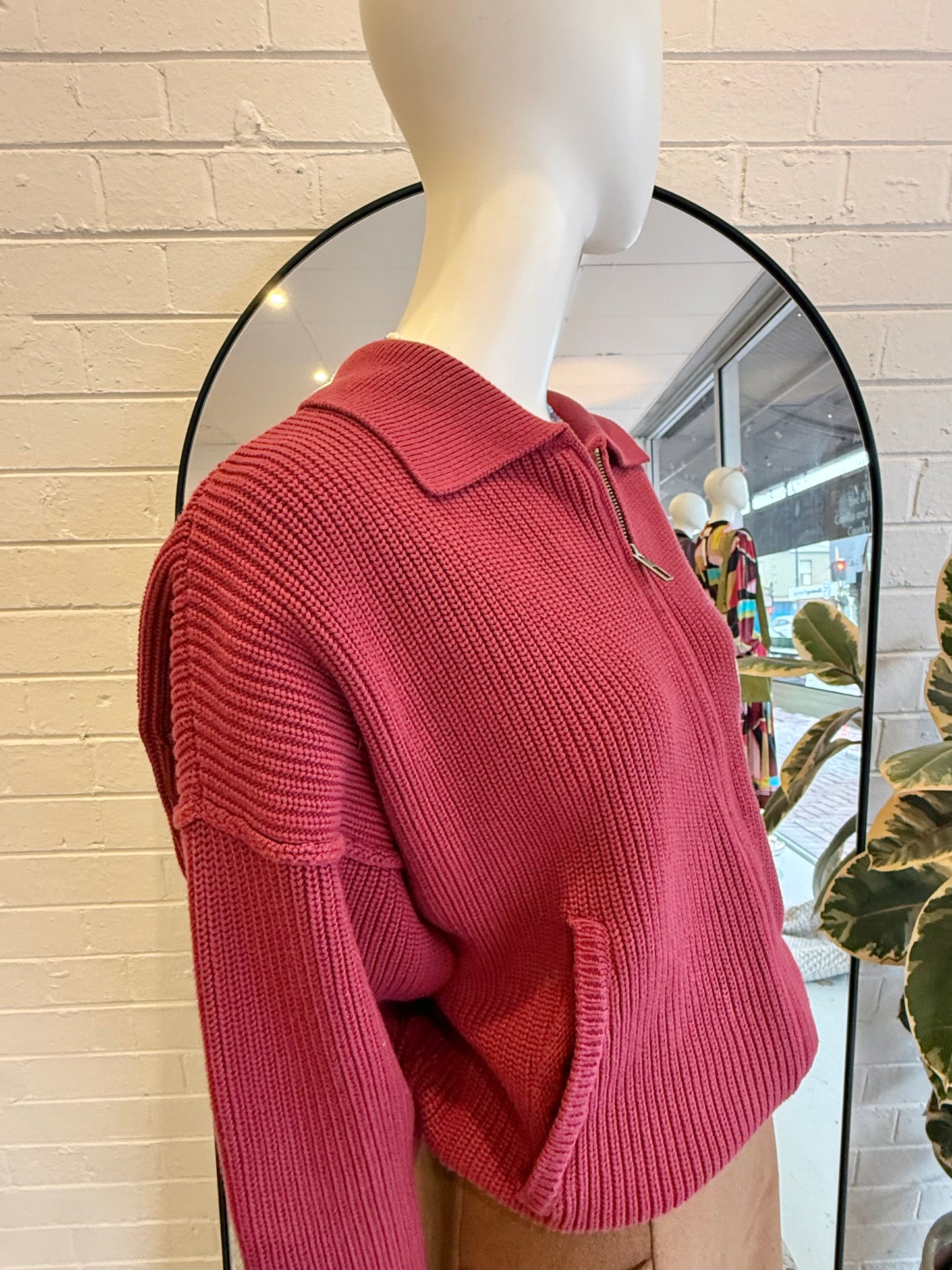 Eme Studios Redwood Oversized Zipper Knit - Size S
