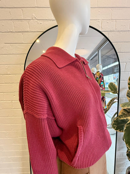 Eme Studios Redwood Oversized Zipper Knit - Size S