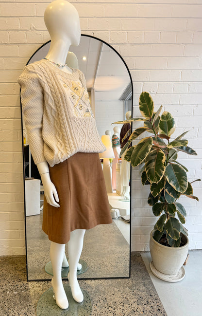 Twinset Simona Barbieri Cream Cable Knit Jumper - Size M