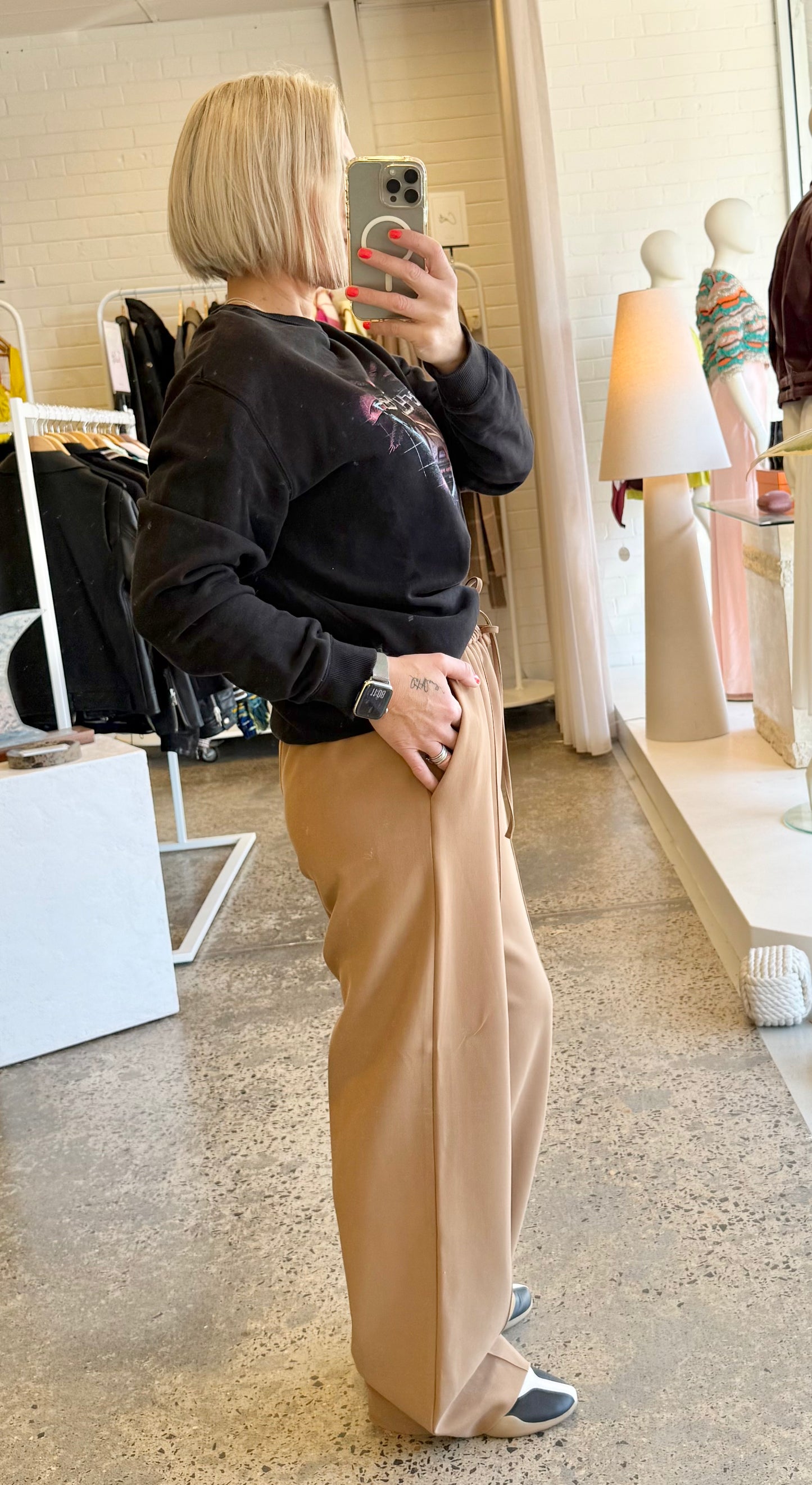 Sezane Camel Bruce Trousers - Size 42 (12 - 14)