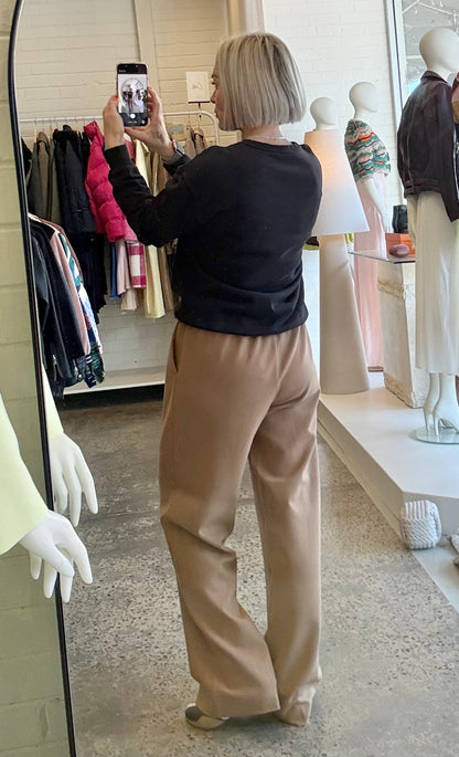 Sezane Camel Bruce Trousers - Size 42 (12 - 14)
