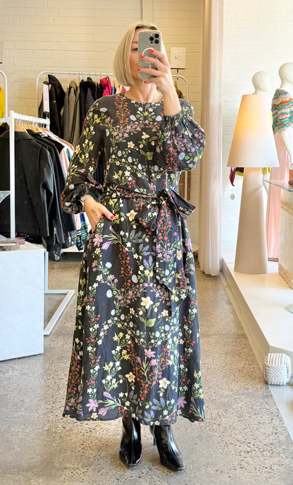 Binny Ink George Floral Midi Dress - Size 8