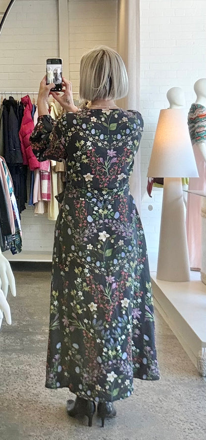 Binny Ink George Floral Midi Dress - Size 8