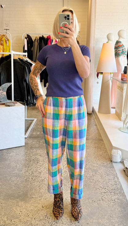 Gorman Multicolour Marley Check Pants - Size 12