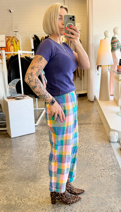 Gorman Multicolour Marley Check Pants - Size 12
