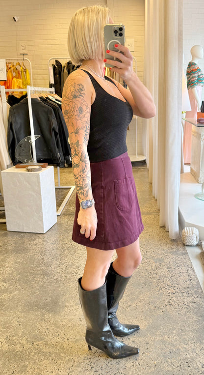 Sheike Black Knit Cropped Singlet - Size XS