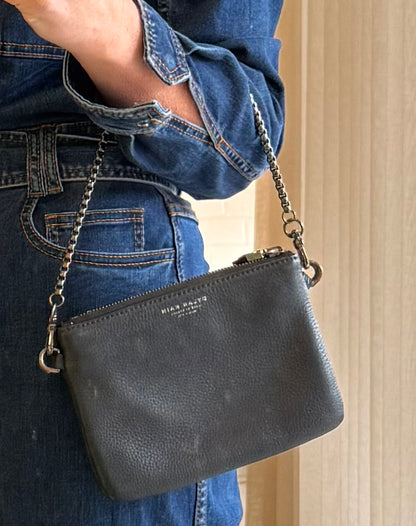 Dylan Kain Black Leather Crossbody Bag