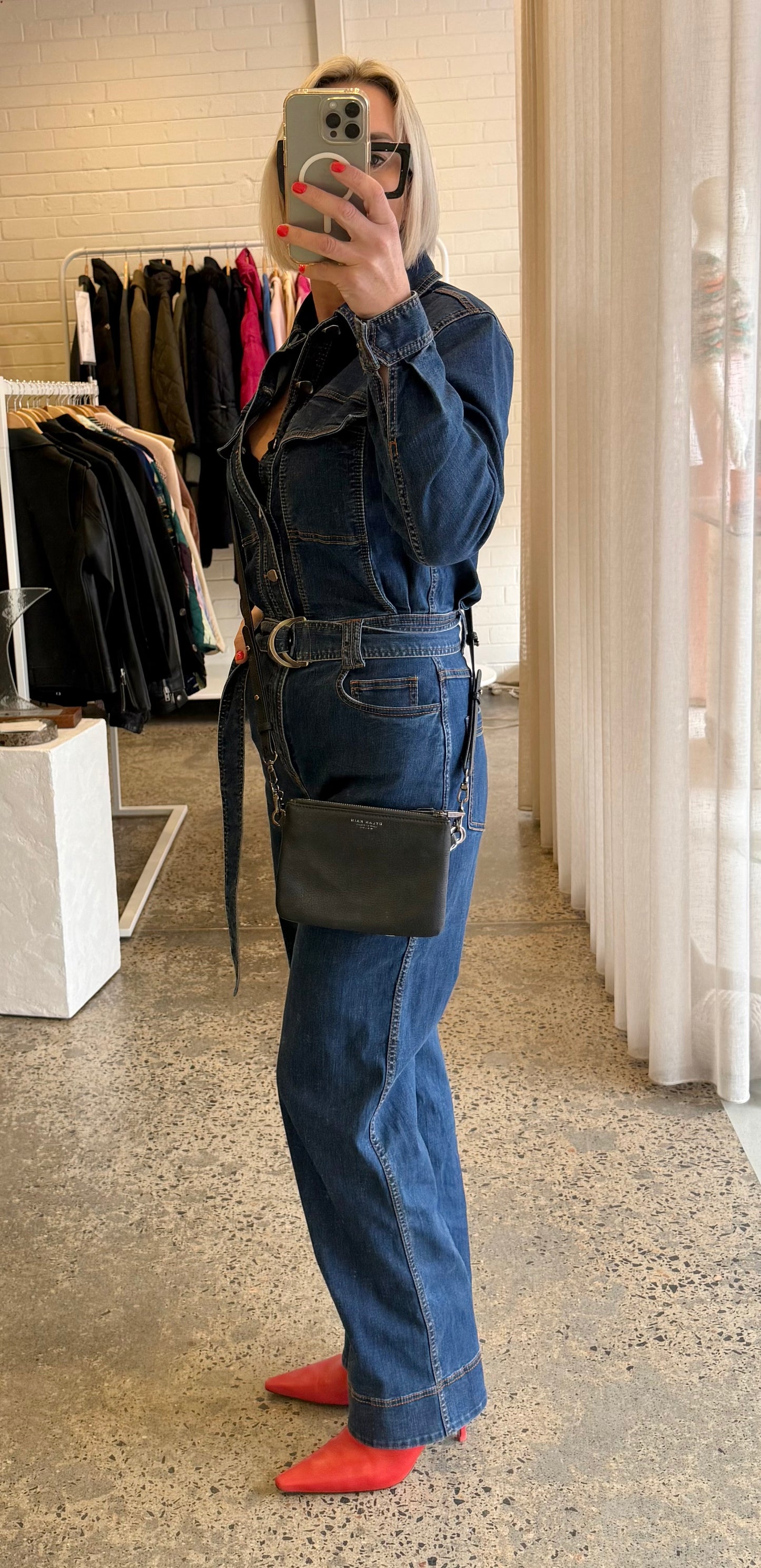 Dylan Kain Black Leather Crossbody Bag