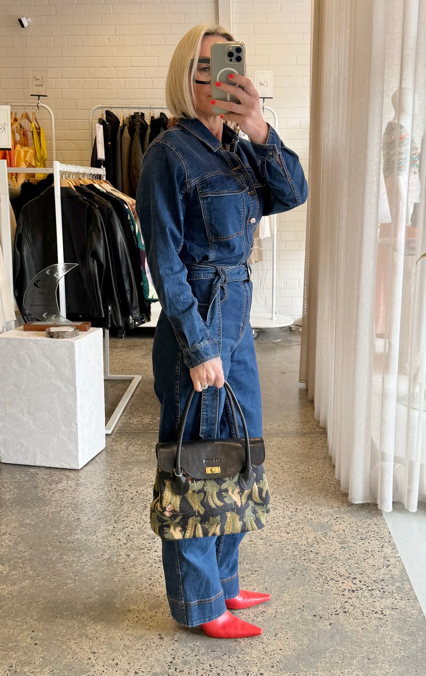 Liz Cox Black Carpet Bag