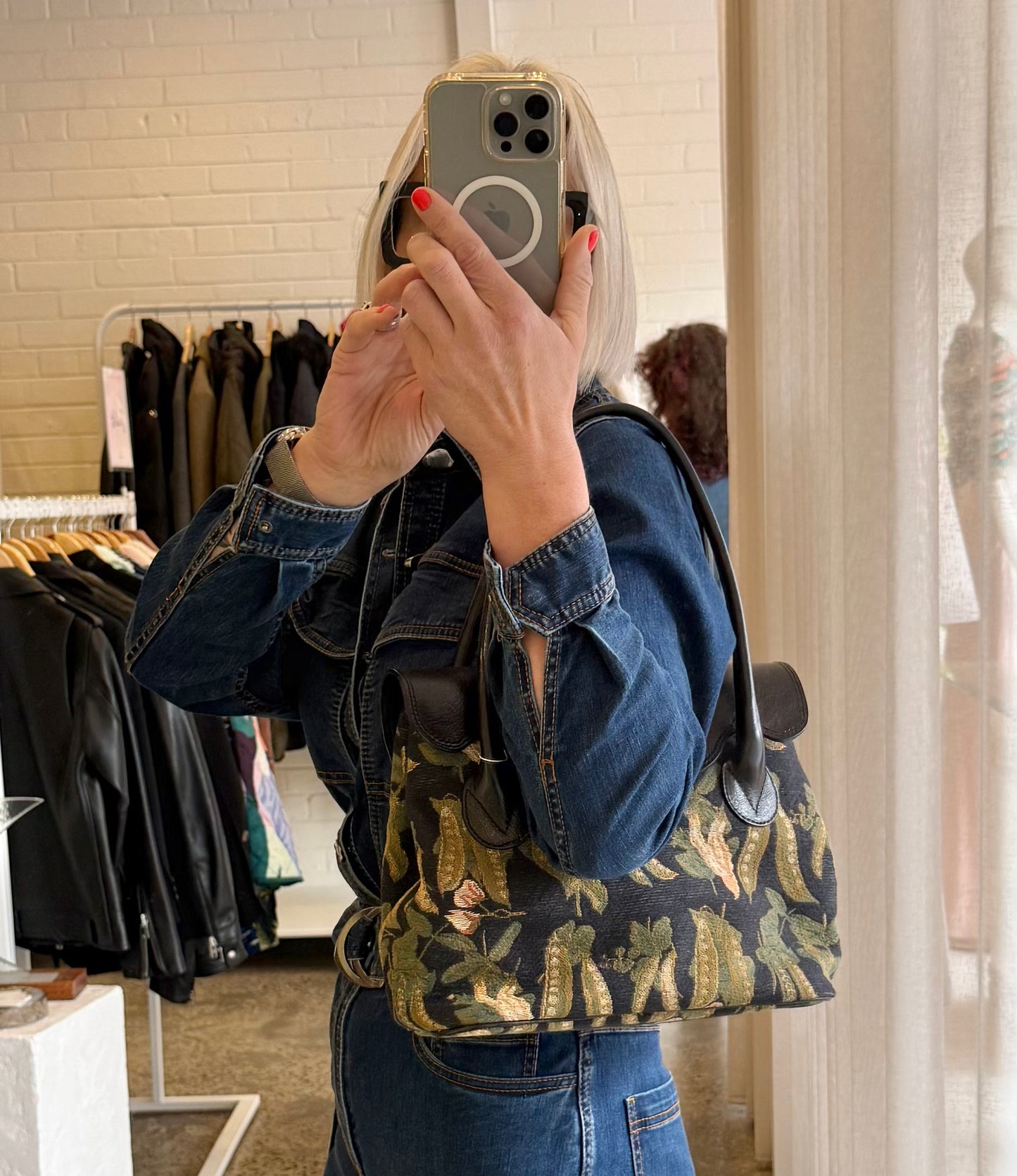 Liz Cox Black Carpet Bag