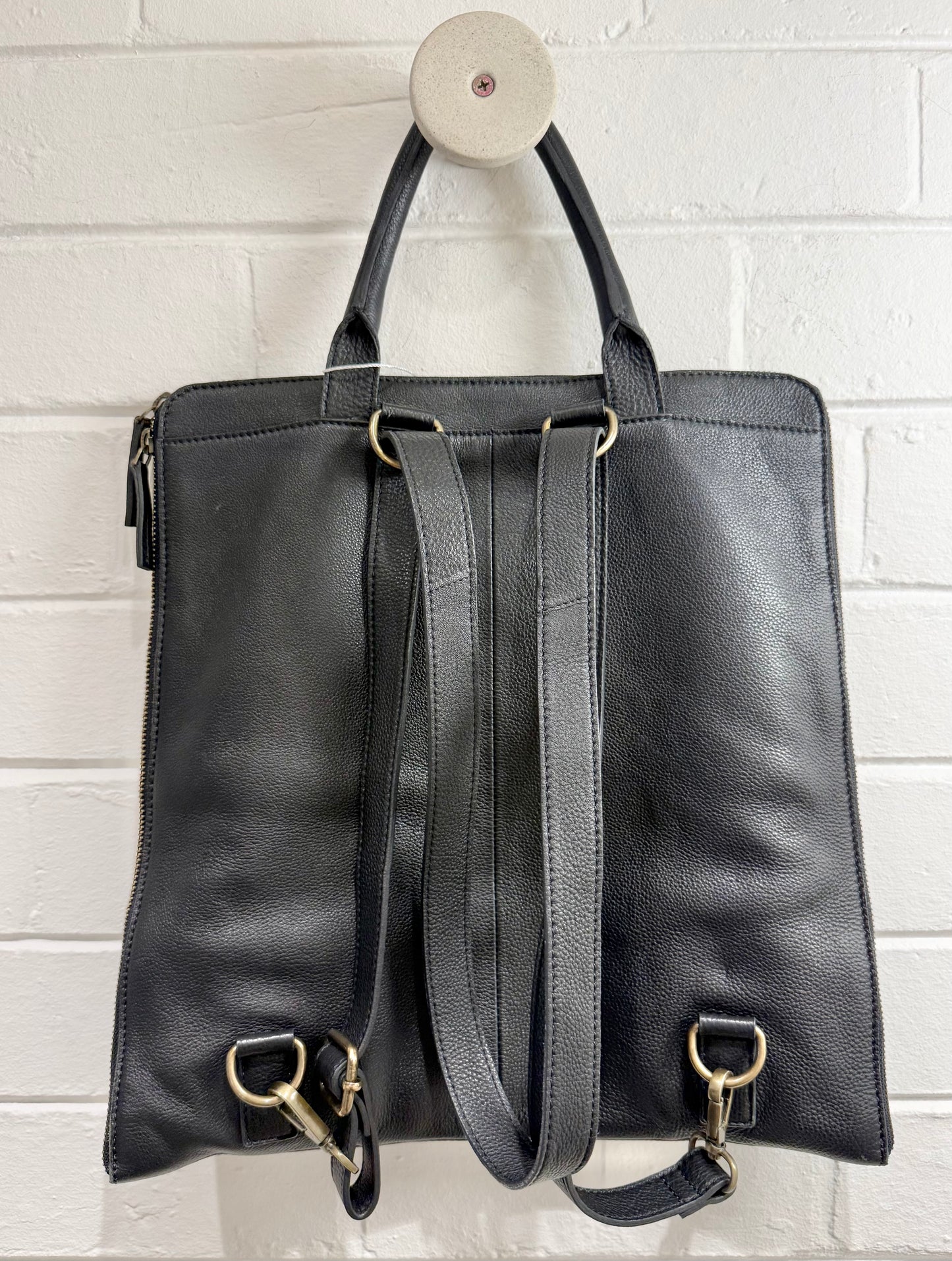 Elk Black Leather Backpack