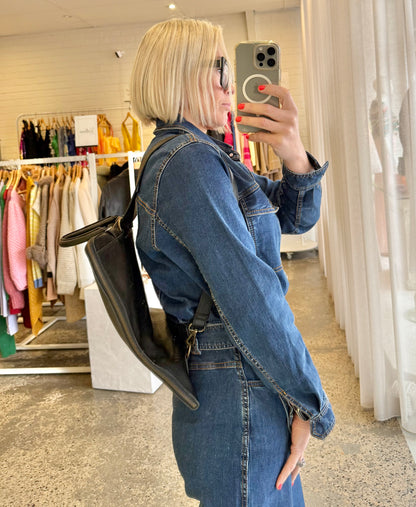 Elk Black Leather Backpack