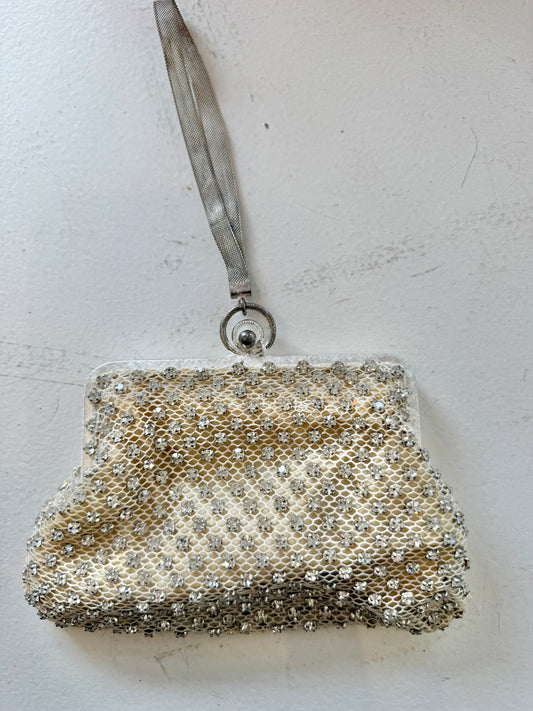 Vintage Mesh and Diamonte Clutch